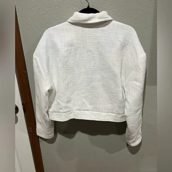 Abercrombie & Fitch White Utility Jacket Size L EUC - Picture 3 of 3